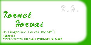 kornel horvai business card